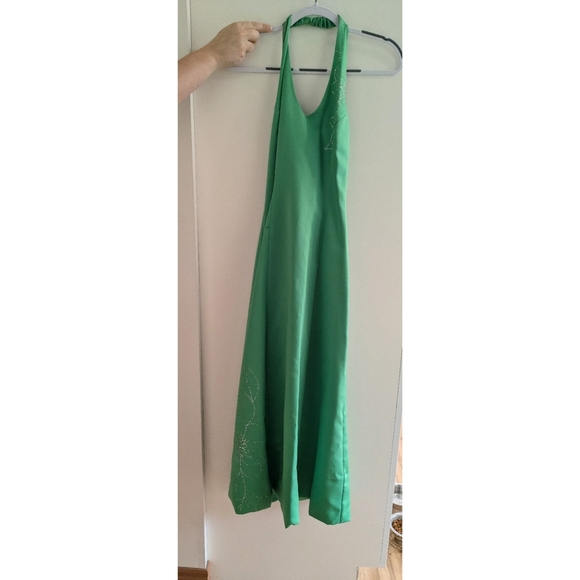 Vintage Y2K Bright Green Satin Formal Dress – US 4 | Fairweather - Picture 1 of 11